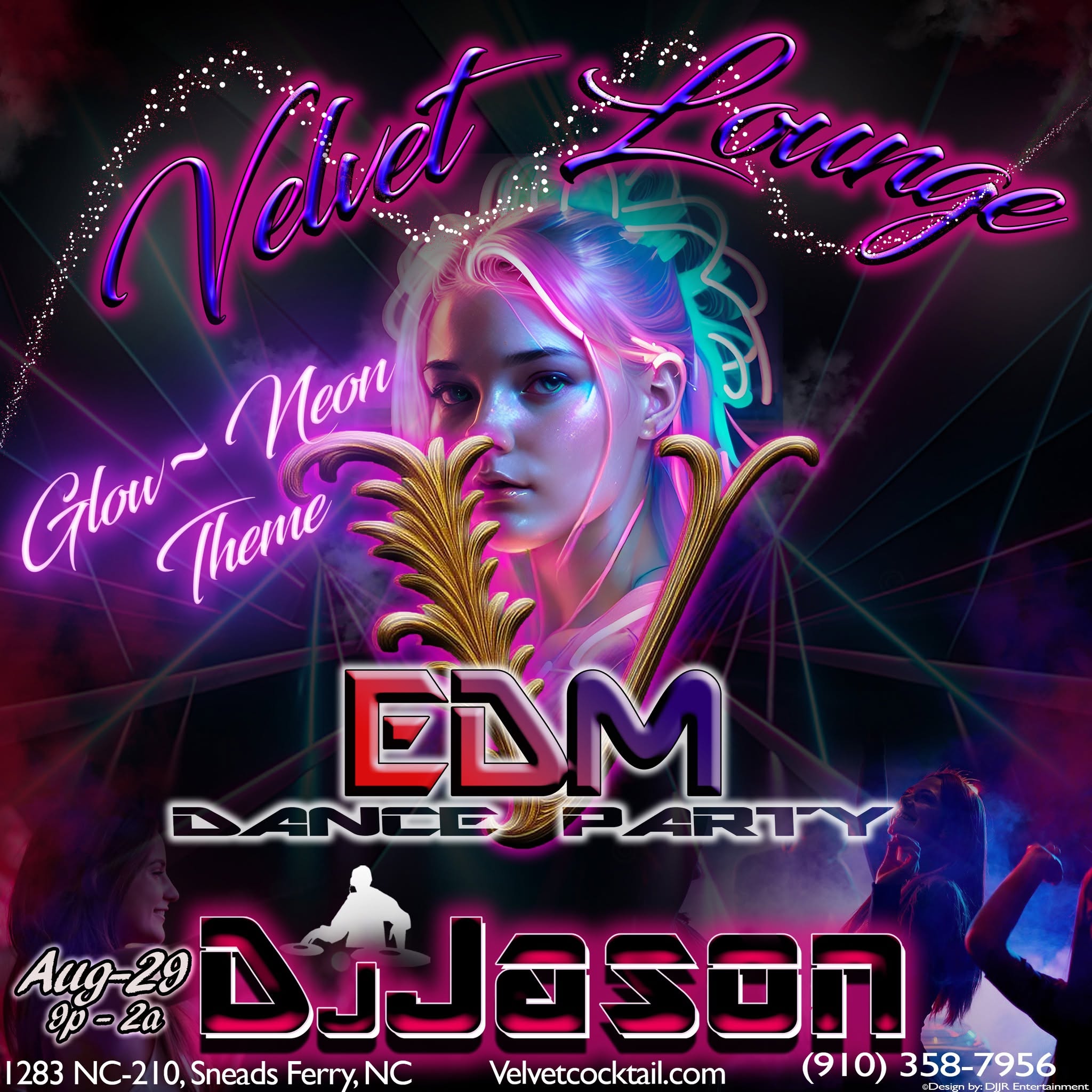 Velvet Lounge EDM Dance Party flyer in Sneads Ferry, North Carolina